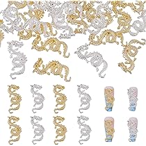 Amazon.co.jp: MAEXUS ネイルパーツ 龍 3D立体デコパーツ 12個